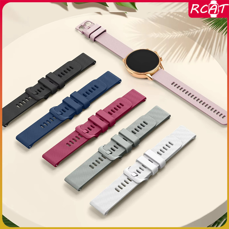 22มม 20มม สายซิลิโคน for Samsung Galaxy Watch FE 7 6 5 4 /Huawei Watch/redmi Watch 5 Active/Amazfit bip 6/Garmin/Aolon/