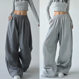 GDTIMA Grey Baggy Sweatpants For Women HipHop Dancer Pants High Waist Wide Leg Pants Buy 1 Take 1