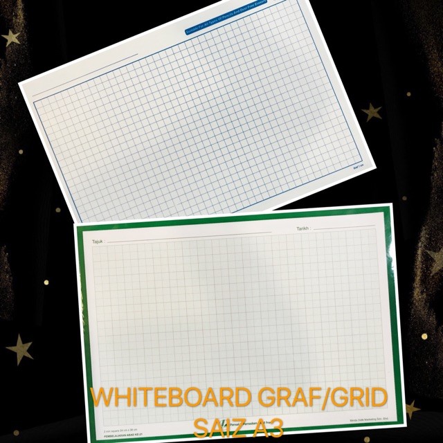 (SI) WHITEBOARD PETA GRAF WHITEBOARD GRID A3 saiz GRAPH BOARD - I MAHIR