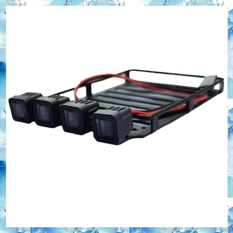 [ ] RC แร็คหลังคารถกระเป๋าเดินทางพร้อมสปอตไลท์สําหรับ SCX24 1/24 RC Crawler รถ Axial SCX24 AXI00002