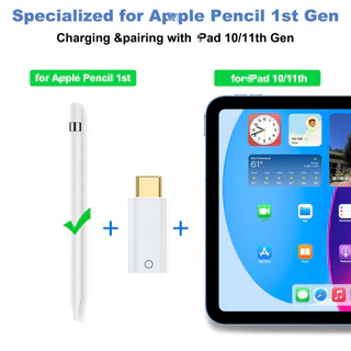 ประเภท C สําหรับ IOS Charger อะแดปเตอร์ USB C อะแดปเตอร์ดินสอสําหรับ Aple ดินสอ 1st Generation iPencil Dongle Connector สําหรับ i/-Pad 10 Gen/11th Gen
