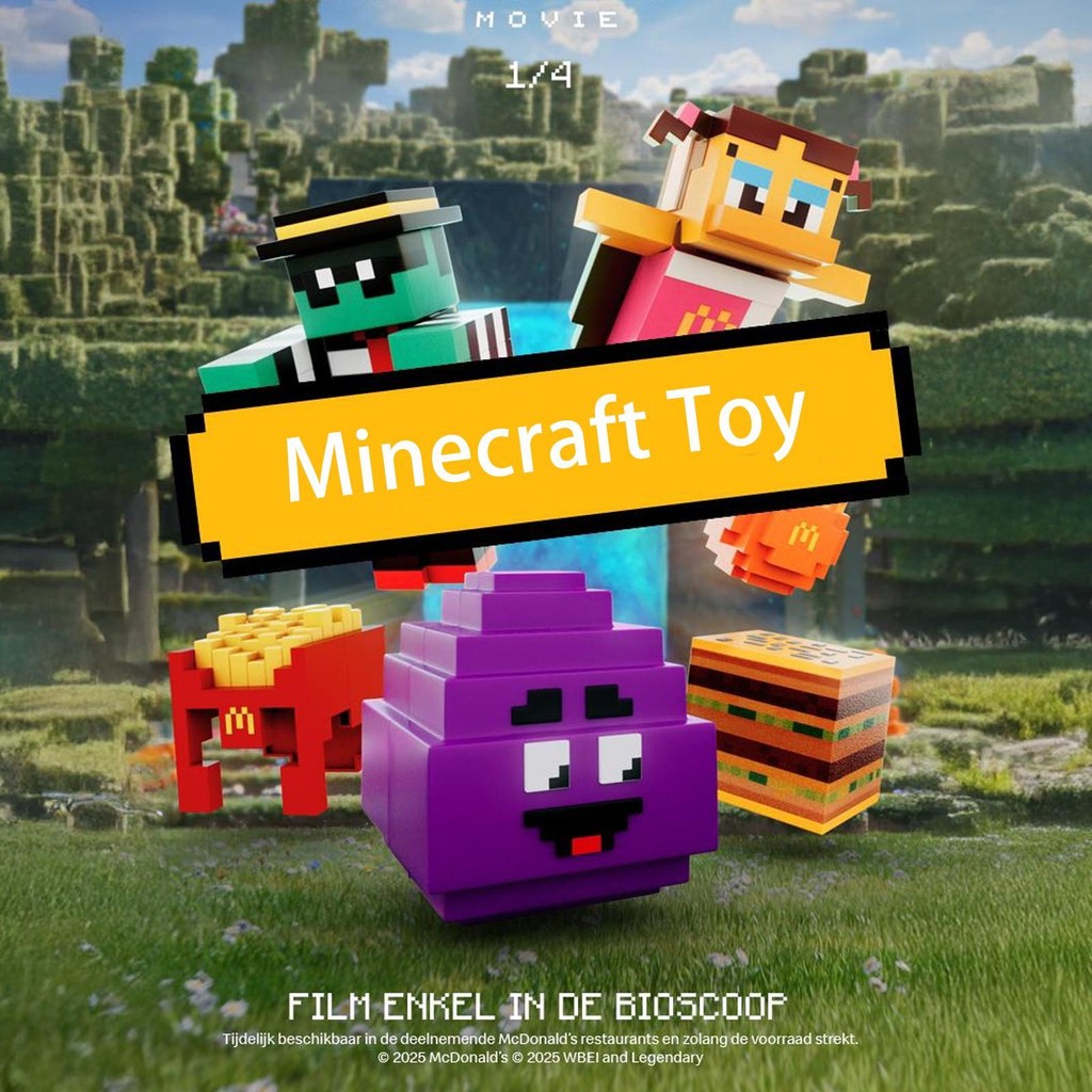 A Minecraft Movie Happy Meal Toy 2025  McDonald's ภาพยนตร์ Happy meal ของเล่นตัวละครบล็อกอาคารชุดตัวละครตัวเลขการกระทํา