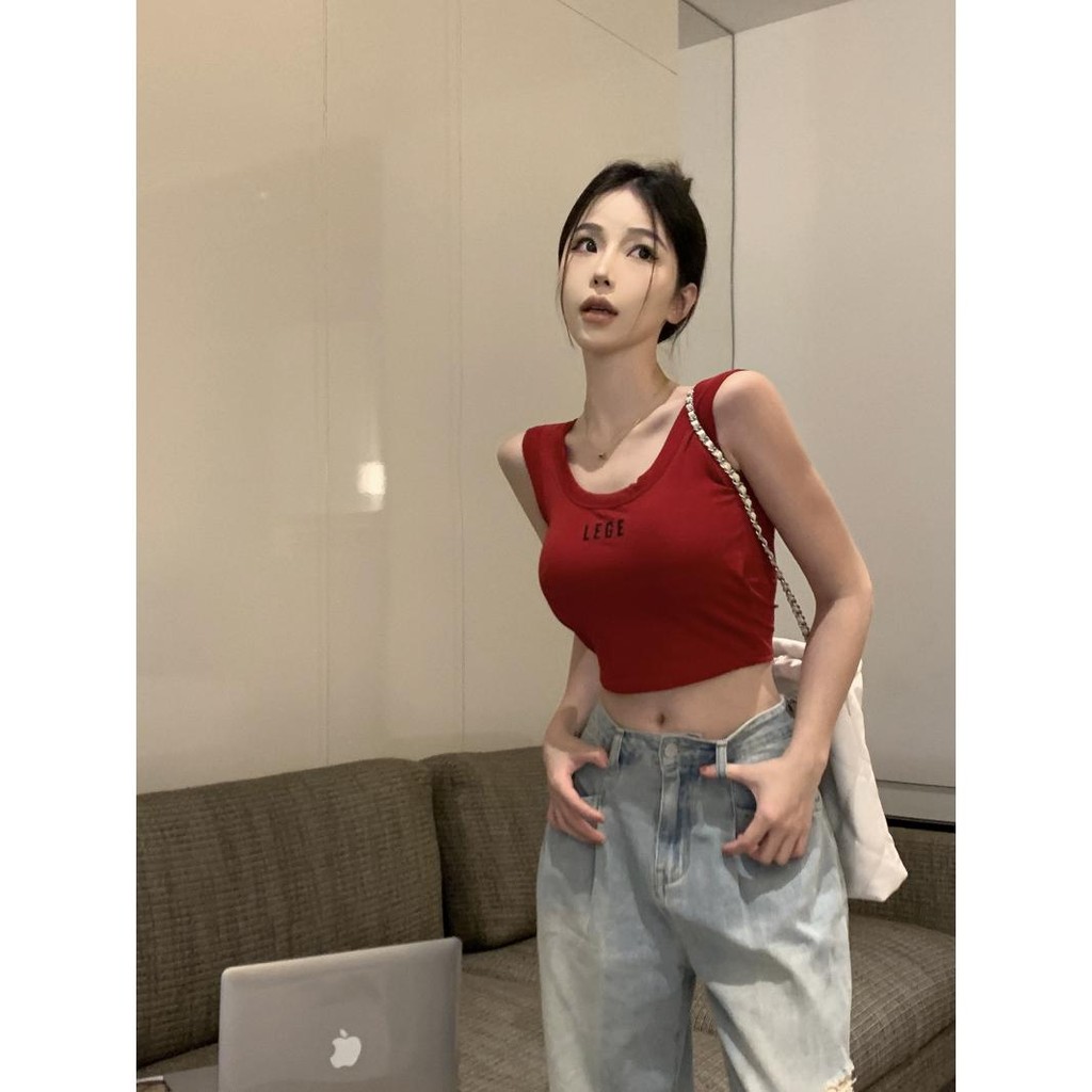 LunaBra เสื้อแขนกุด ลายอักษร หน้า-หลัง โชว์หลัง มีหลายสี 28-36 ใส่ได้ เสื้อผู้หญิง แฟชั่น