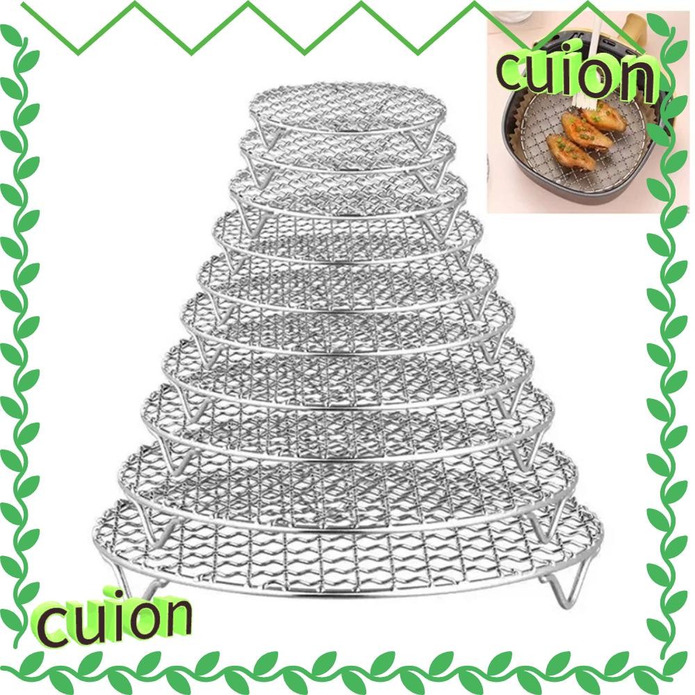 CUION1413 Air Fryer Rack,สแตนเลสพร้อมตะแกรงเท้า,ทนทานรอบStackable Cooling Rack Home Kitchenเตาอบ Steamer Cooker