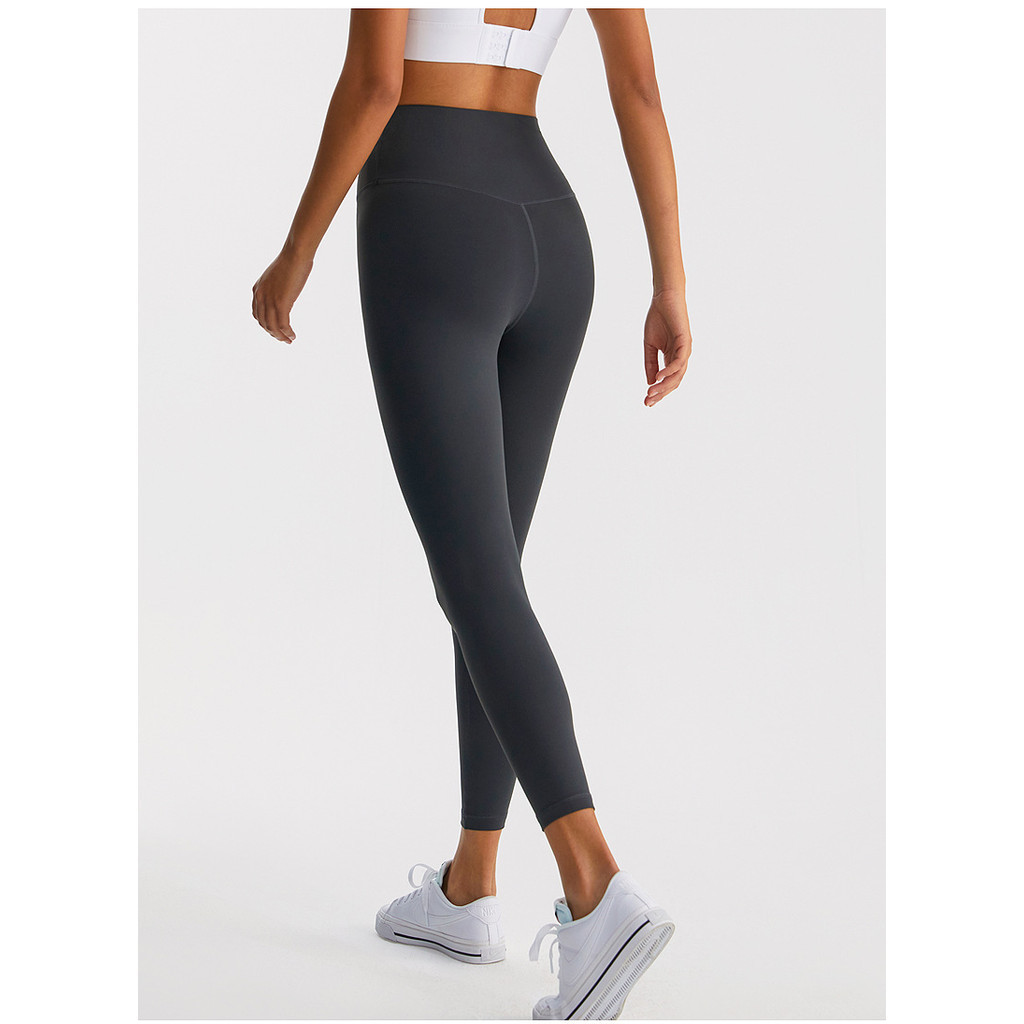 Lululemon Womens High-Rise Yoga Pants - เลกกิ้งกีฬายืด 9 นิ้วระบายอากาศได้สีเบจ - รูปที่ 7