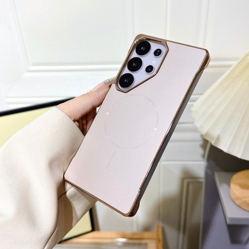 Electroplated Ultra Thin Frameless AG Matte Magnetic Case สําหรับ Samsung S25 S24 S23 S22 Ultra Hard