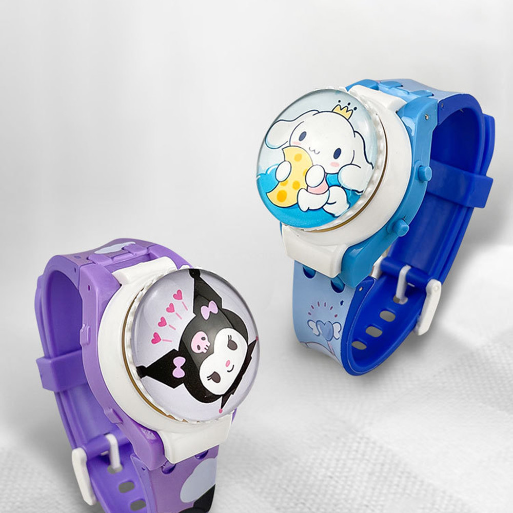 การ์ตูน Sanrio Spider-Man เด็กหมุนนาฬิกาด้านบน Kuromi Elsa เจ้าหญิงสาวนาฬิกาอิเล็กทรอนิกส์
