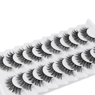 7TILOYSHOP ขนตาปลอม, Handmade Cruelty-free Faux Mink Lash, แฟชั่นผู้หญิง Natrual ยาวเต็มแถบขนตาปลอมขนตาขนตา