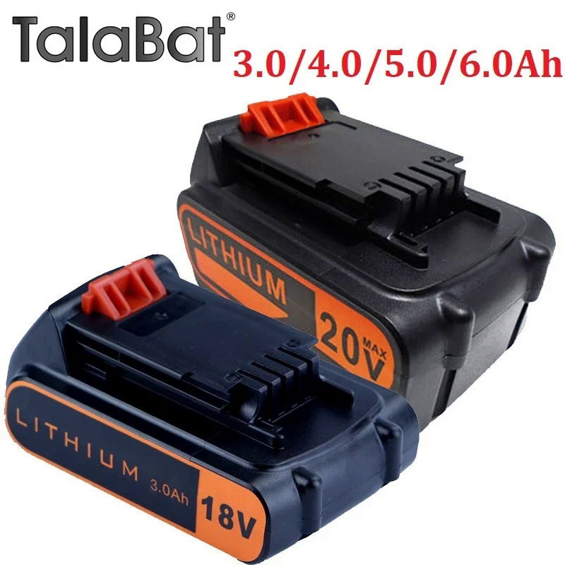For BLACK & DECKER LBX20 18V/20V 3.0/4.0/5.0/6.0Ah Li-ion Rechargeable Battery Replacement LB20 BL20