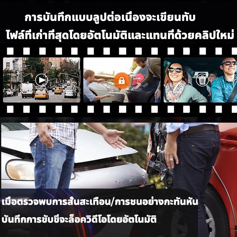 กล้องหน้ารถ2024 กล้องรถ 4k กล้องหน้ารถ3กล้อง (หน้า + ภายในรถ + ถอยหลัง) พร้อมการ์ดหน่วยความจำ 16/32g - รูปที่ 6