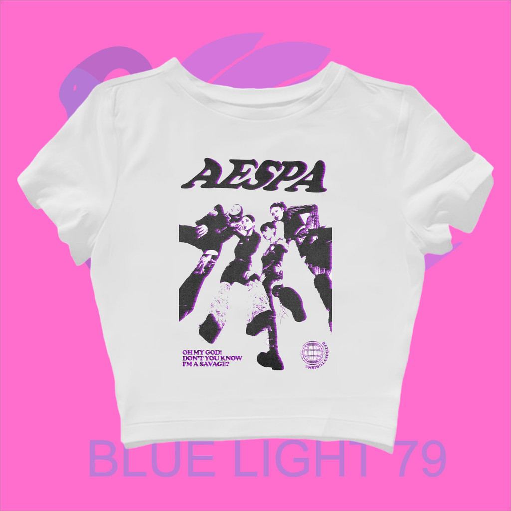 ใหม่ Hitam เสื้อครอป AESPA GIRLS | วงดนตรีโลหะเพลงร็อค | Grunge Grunge Grunge Grunge Grunge Grunge G