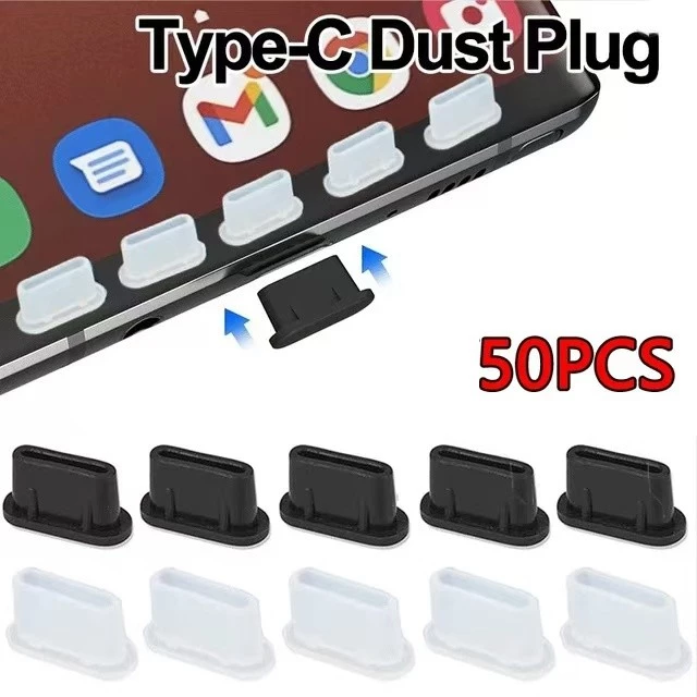 20/50 ชิ้น Type-C ปลั๊กฝุ่น USB ชาร์จพอร์ต Protector ซิลิโคนป้องกันฝุ่นปลั๊กฝาครอบสําหรับ Huawei Xiaomi โทรศัพท์ Dustplug