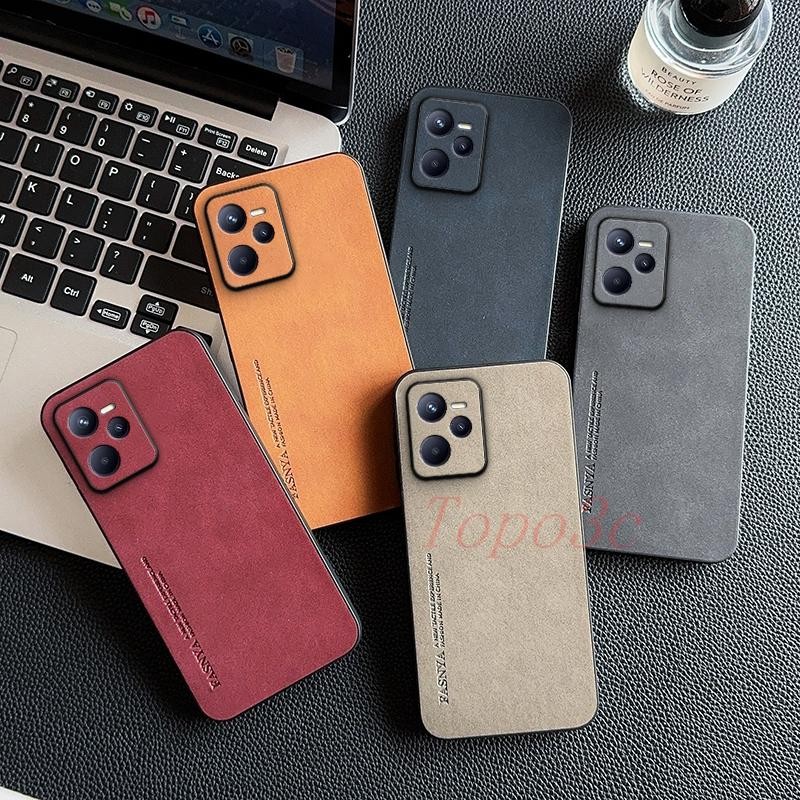 เคส Realme C35 / Narzo 50A Prime เคสโทรศัพท์หนังธุรกิจสีทึบ YBP
