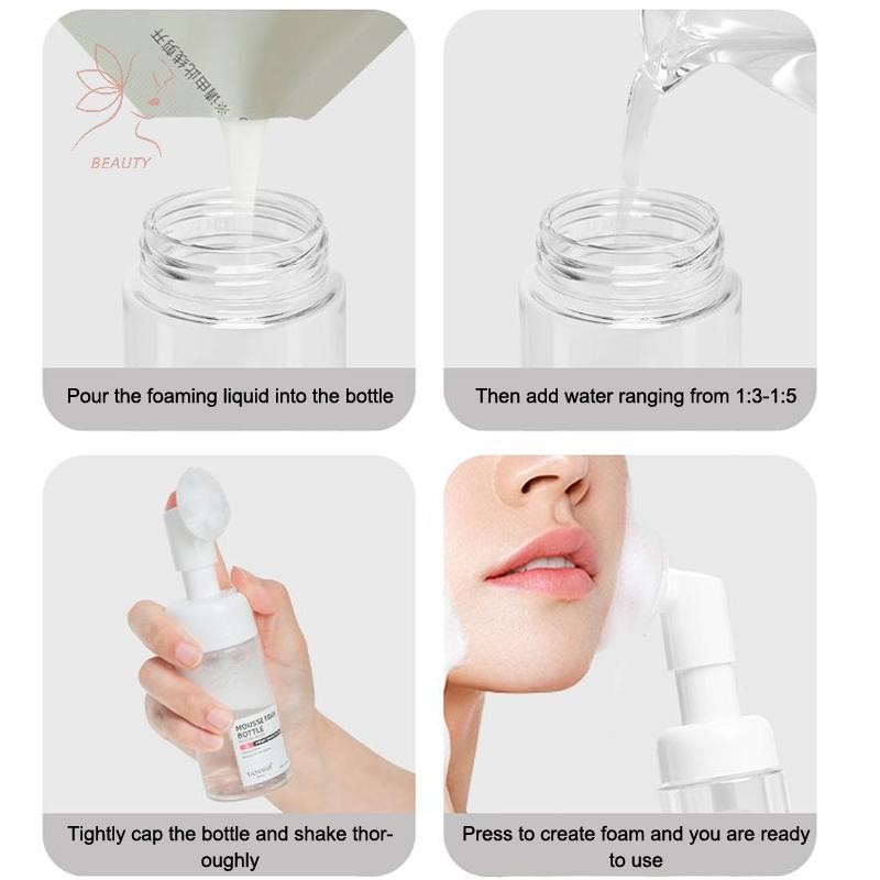 [maybeauty] 1PCS 30/60/100/150ml ขวดปั๊มฟอง Froth ที่ว่างเปล่าพร้อมแปรงซิลิโคนชนิดกดขวดโฟมทําความสะอาดใบหน้า {TH} ราคา ถูกที่สุด โปรบีเคเค แกลเลอรีภาพที่ 5