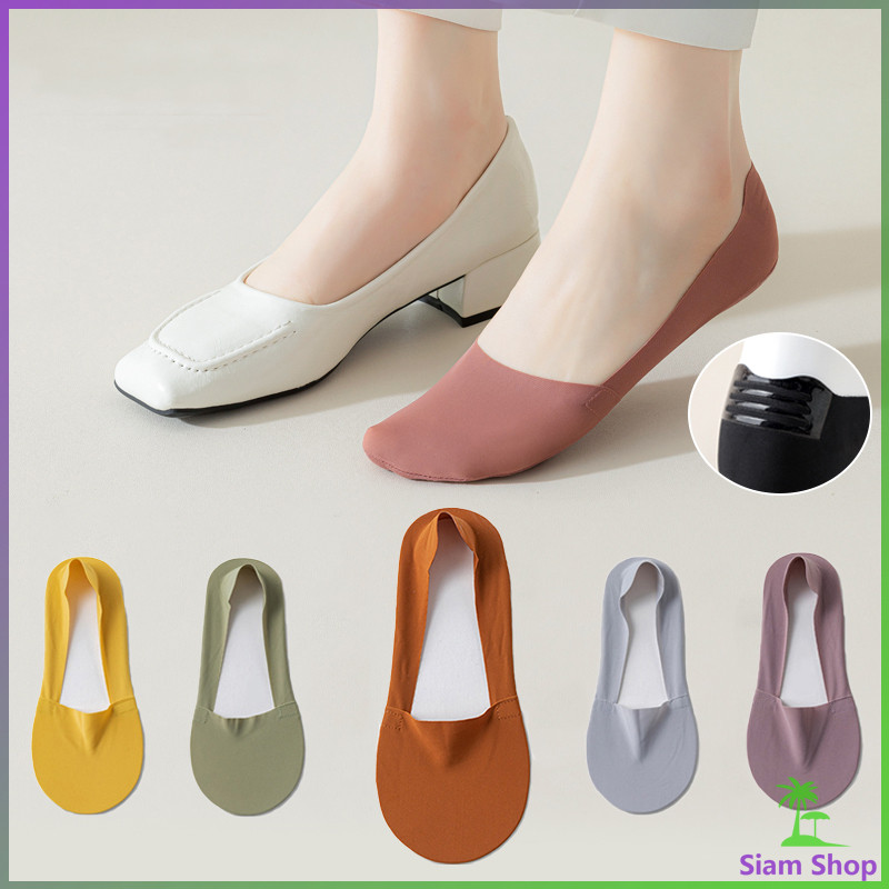 Siam ถุงเท้าซิลิโคน ถุงเท้าคัชชูแฟชั่นฤดูร้อน สีสันน่ารัก สําหรับสุภาพสตรี จํานวน Boat socks