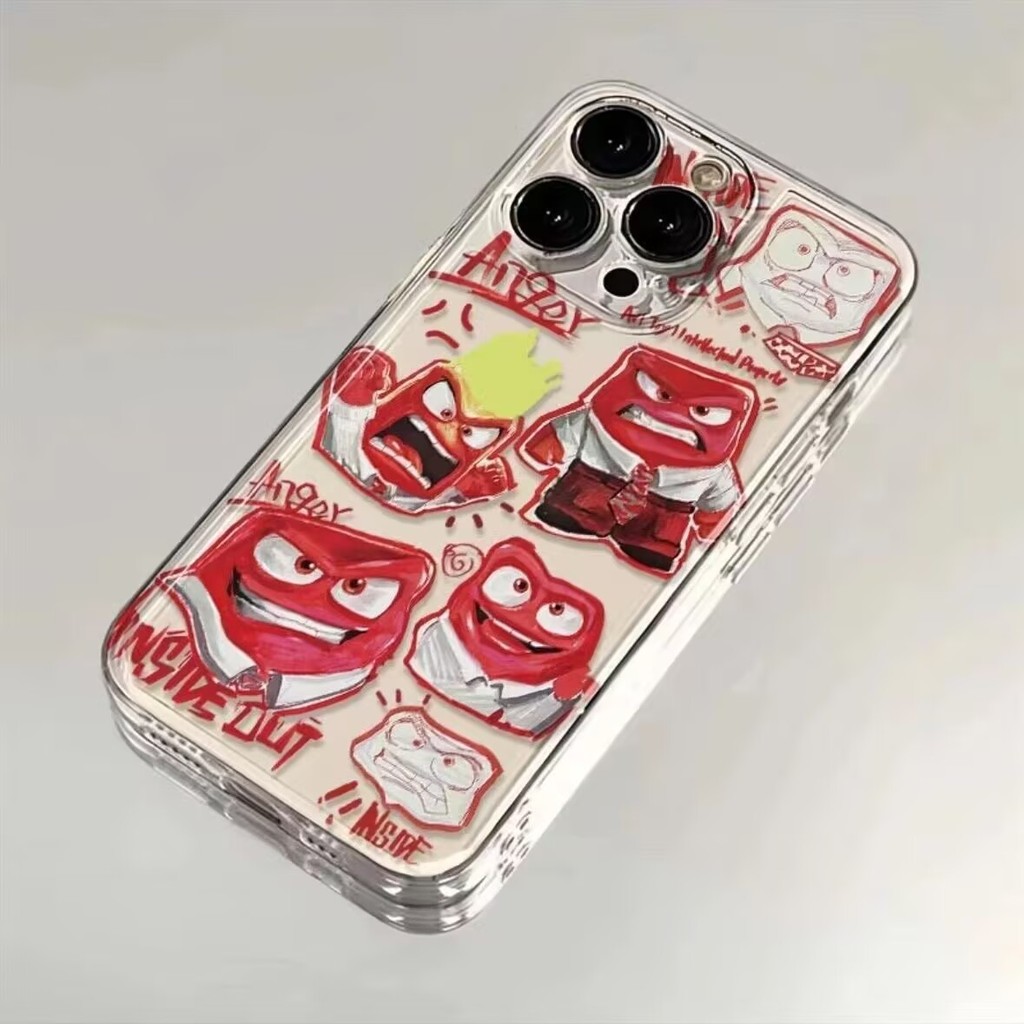 การ์ตูน Anger สําหรับ iPhone 16 15 14 12 13 11 Pro Max XR X XS Max 7 8 Plus SE2 Mini Brain Secret บริการทีมน่ารัก INS สไตล์อุปกรณ์เสริม Soft Protector โทรศัพท์มือถือกรณี