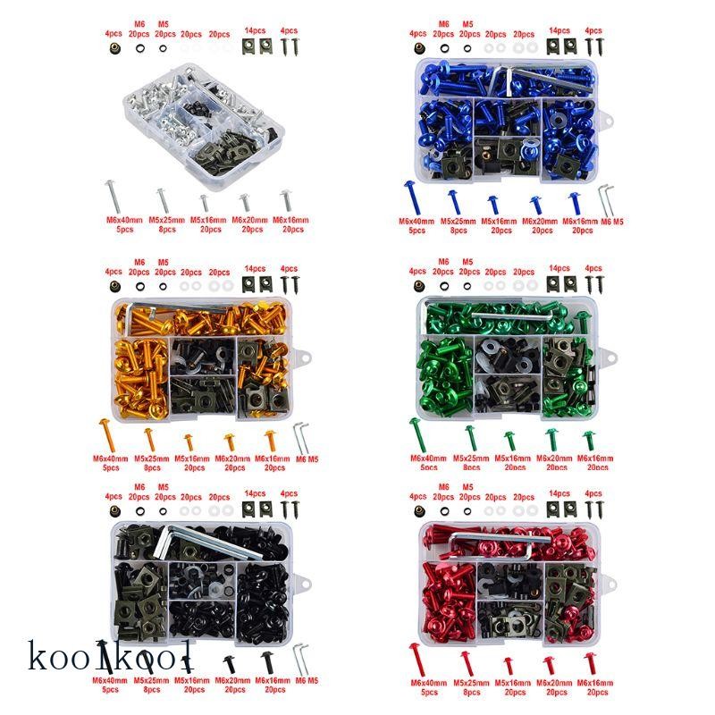 KAWASAKI Kool สําหรับสําหรับคาวาซากิสําหรับ Suzuki Aprilia M6 M5 Fairing Bolts Kit Bodywork สกรู Nut รถจักรยานยนต์คุณภาพ