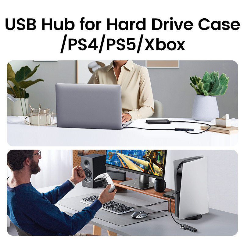 Ugreen ฮับ Usb 4 พอร์ต Usb3.0 Hub ตัวแยกฮับ Usb ความเร็วสูง 5Gbps - รูปที่ 3