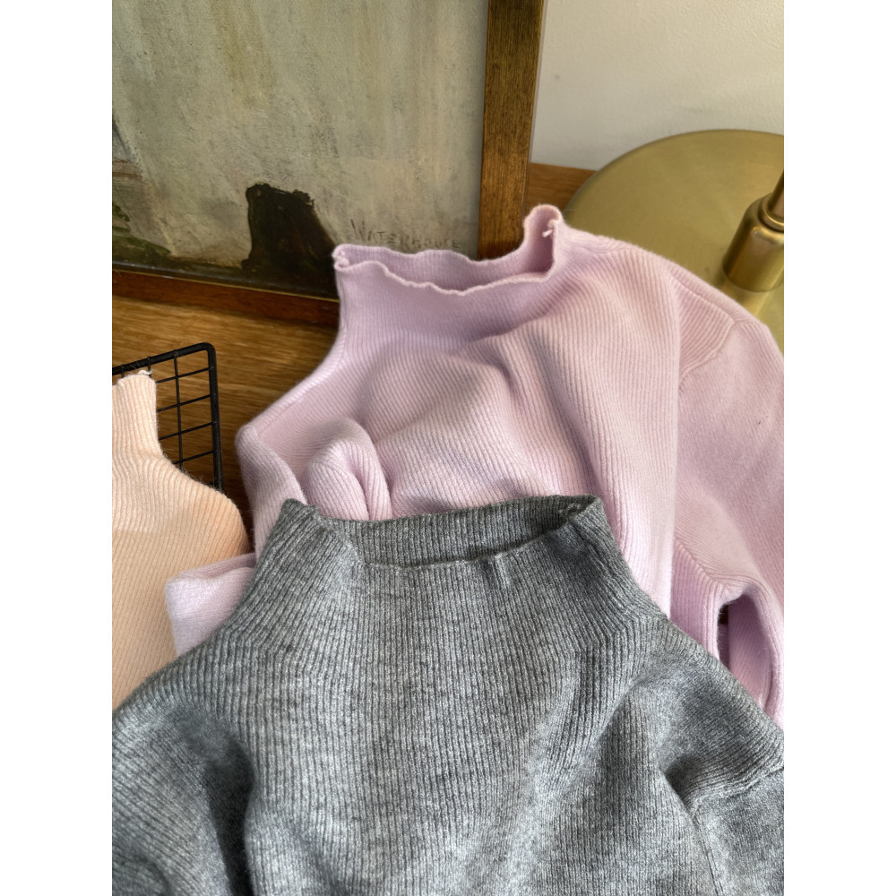 เสื้อสเวตเตอร์แขนยาวคอเต่าครึ่งตัวยืดหยุ่นสูงสำหรับผู้หญิงเสื้อตัวในเข้ารูปทรงสลิมใส่ทับซ้อนกันแนววินเทจสำหรับฤดูใบไม้ร่วงและฤดูหนาว4946