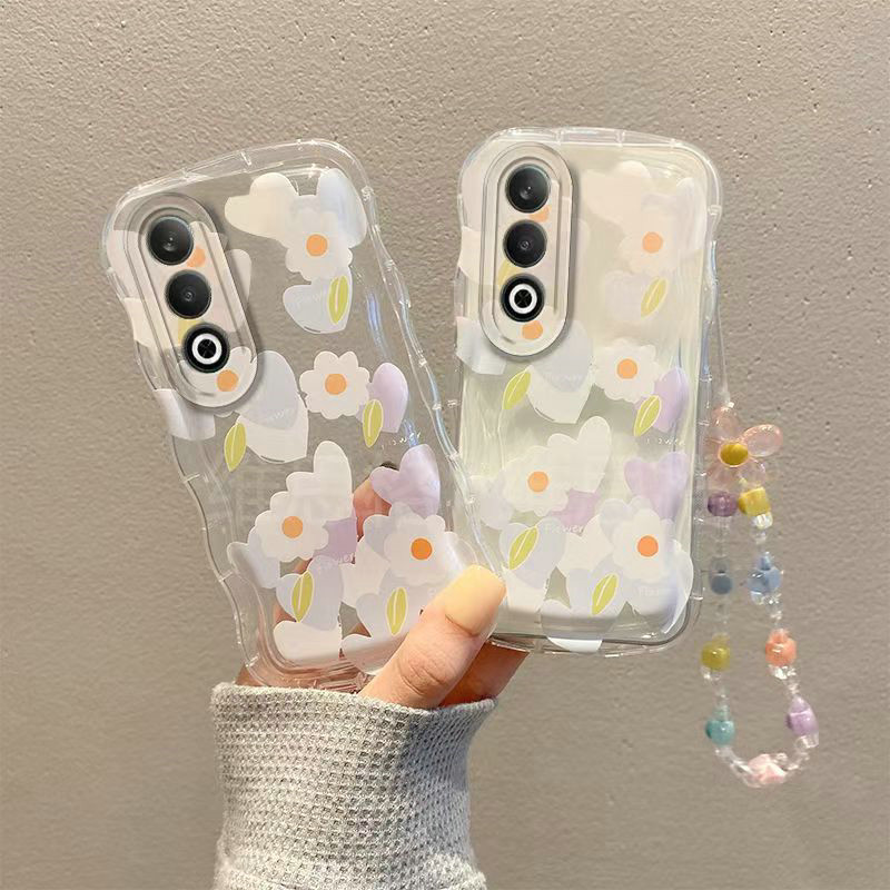 BLD| เคส สำหรับ Vivo Y03 Y18 Y28 Y28S Y38 Y58 Y73 Y76 Y78 Y100 V5 V5s V5 Lite V9 V15 V17 Pro V19 Neo V20 V21E V23 V23E V25 V25E V27 Pro V27E V29 Lite V29E V30 Pro V30E เคสขอบคลื่น เคสนิ่มใส มันวาว ลายดอกไม้ไข่สด