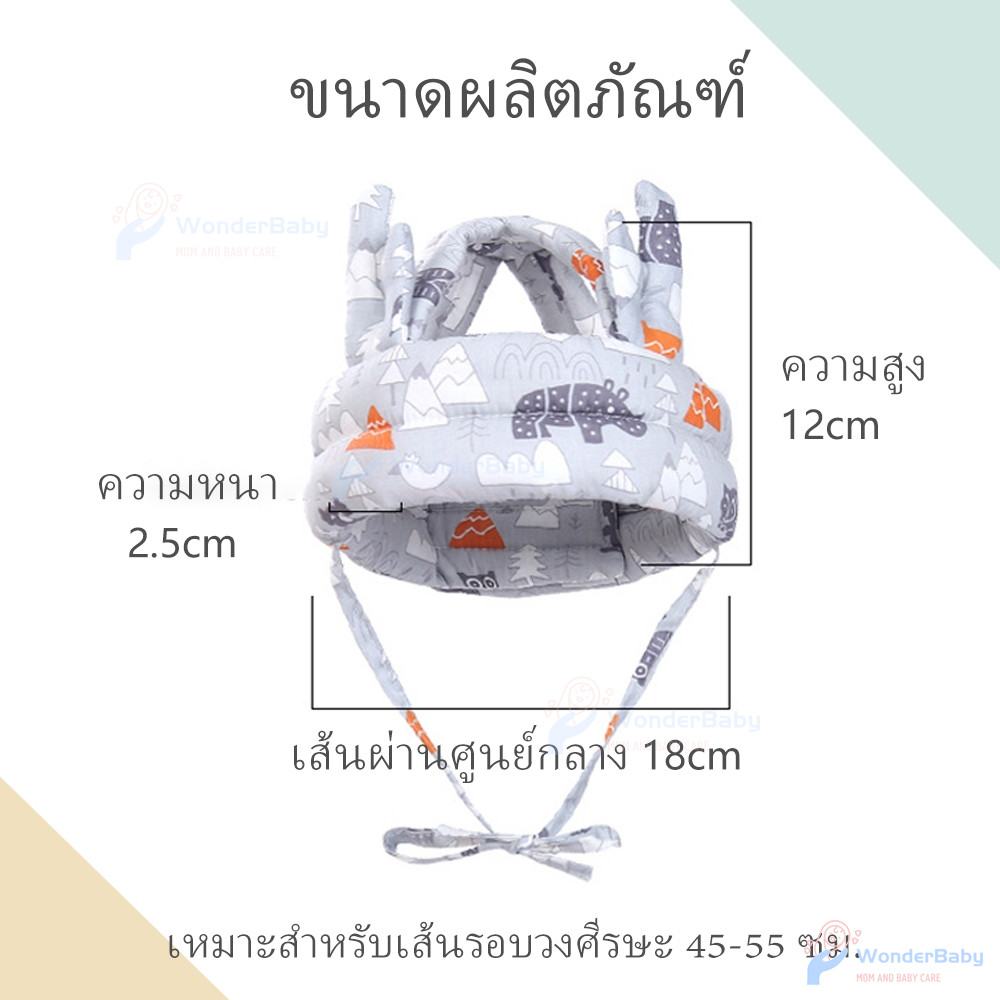 WONDERBABY กันน็อคเด็ก กันน็อกเด็ก ปกป้องอันตรายจากการล้ม หมวกเด็ก เด็กหัดเดิน หมวกกันกระแทกเด็ก 360 องศา หมวกกันกระแทก