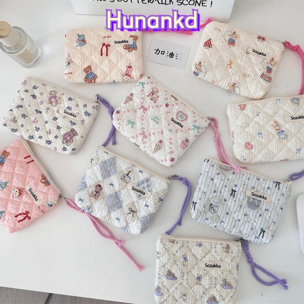 กระเป๋าใส่เหรียญ HUAN,กระเป๋าสตางค์ใส่เหรียญแบบพกพาผ้าฝ้าย,แฟชั่นการ์ตูนสัตว์กระเป๋าซิปขนาดเล็กหูฟัง