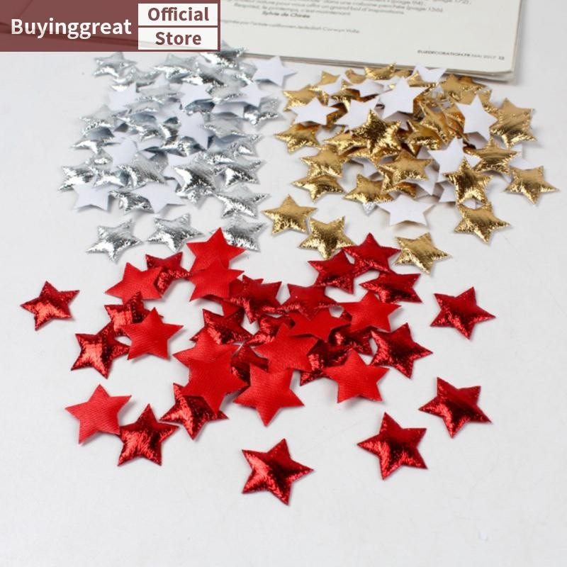 Tst 100 ชิ้นดาวสําหรับ Christmas Party Decor โฟมผ้าดาว DIY สมุดการ์ด SG