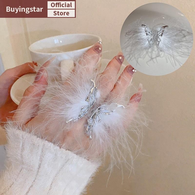 Zcx Feathered ผีเสื้อเปิดแหวนสําหรับเล็บยิง Plush หัตถกรรมถ่ายภาพเล็บแหวนสตูดิโอเล็บเจลสีแต่งหน้าจอแสดงผล VO