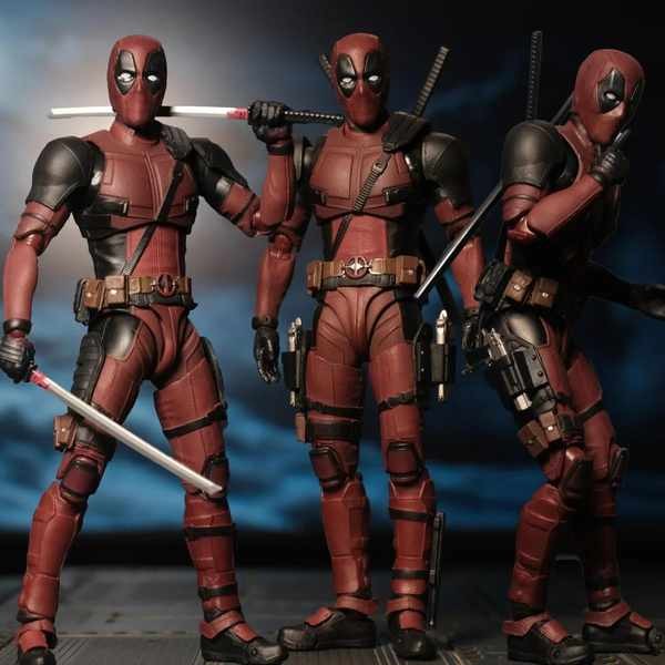 deadpool mask deadpool figure SHF Deadpool 3 Wolverine Spider-Man ข้ามจักรวาล 2 ไมล์ Gwen Peter Park