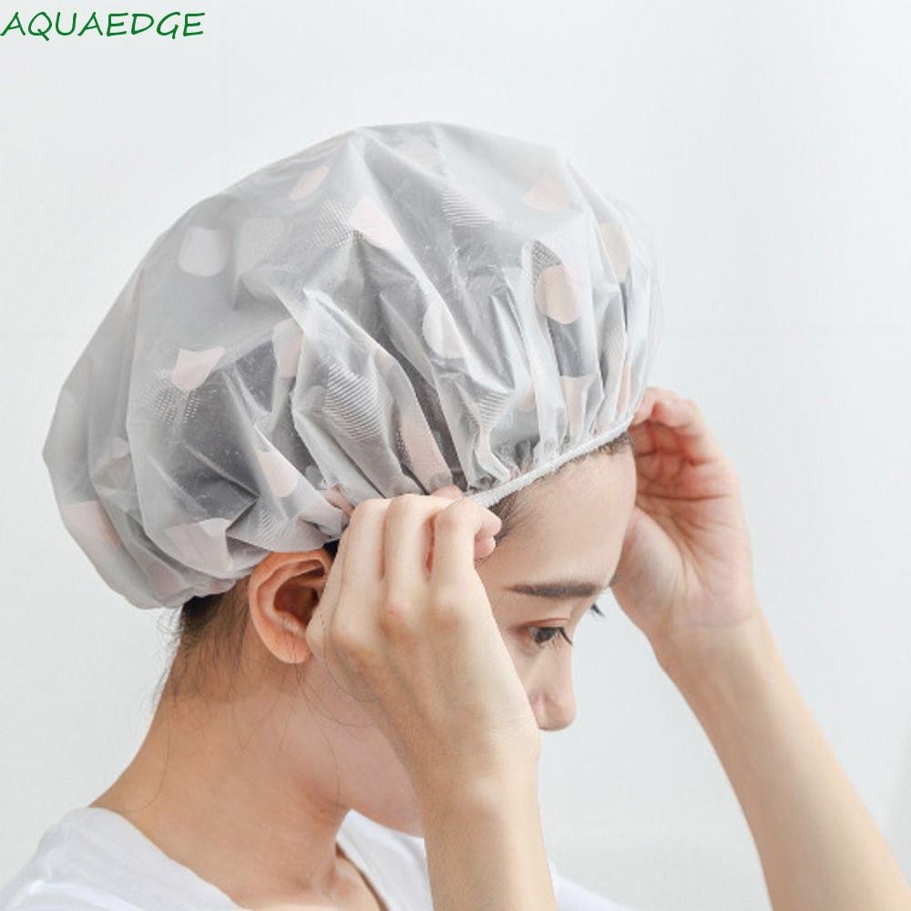 Aquaedge หมวกอาบน้ํากันน้ํา EVA โรงแรมหญิงผู้หญิงผ้าคลุมผม