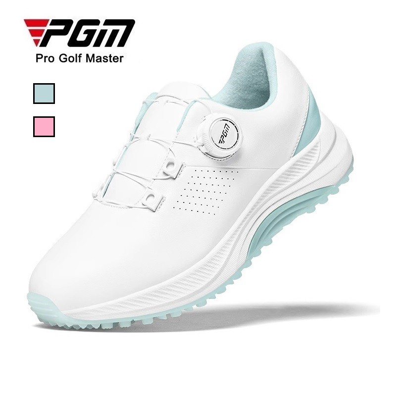 PGM GOLF รองเท้ากอล์ฟสไตล์เกาหลี สำหรับผู้หญิง ดีไซน์เพิ่มความสูง แบบเชือกบิด กันลื่นและกันน้ำ XZ403