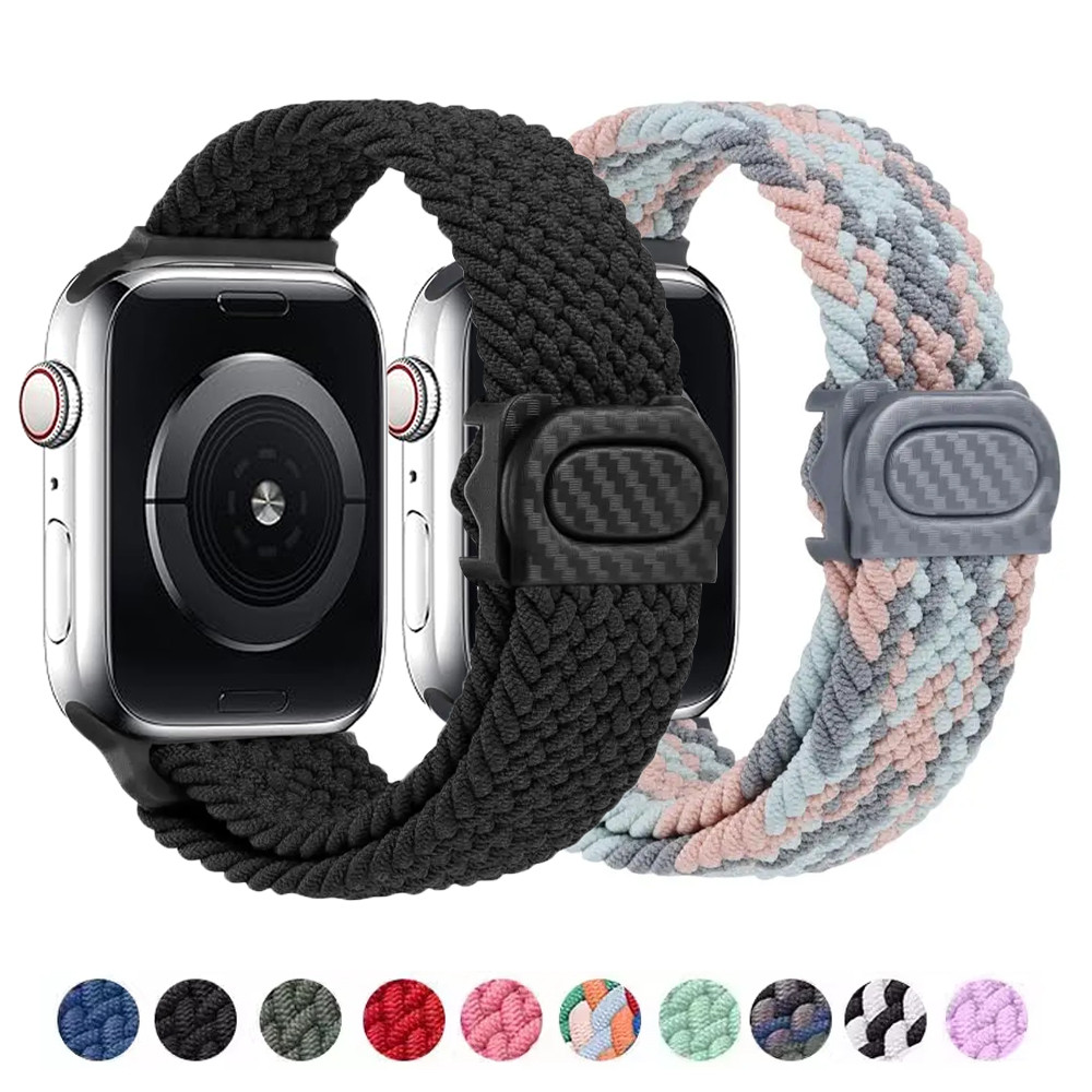 สายถักไนลอน Correa สร้อยข้อมือสําหรับ Apple watch s10 42 46 มม. iWatch Series 11 10 ultra 9 8 7 6 5 4 3 se 49/45/44/42/41/40/38 มม.