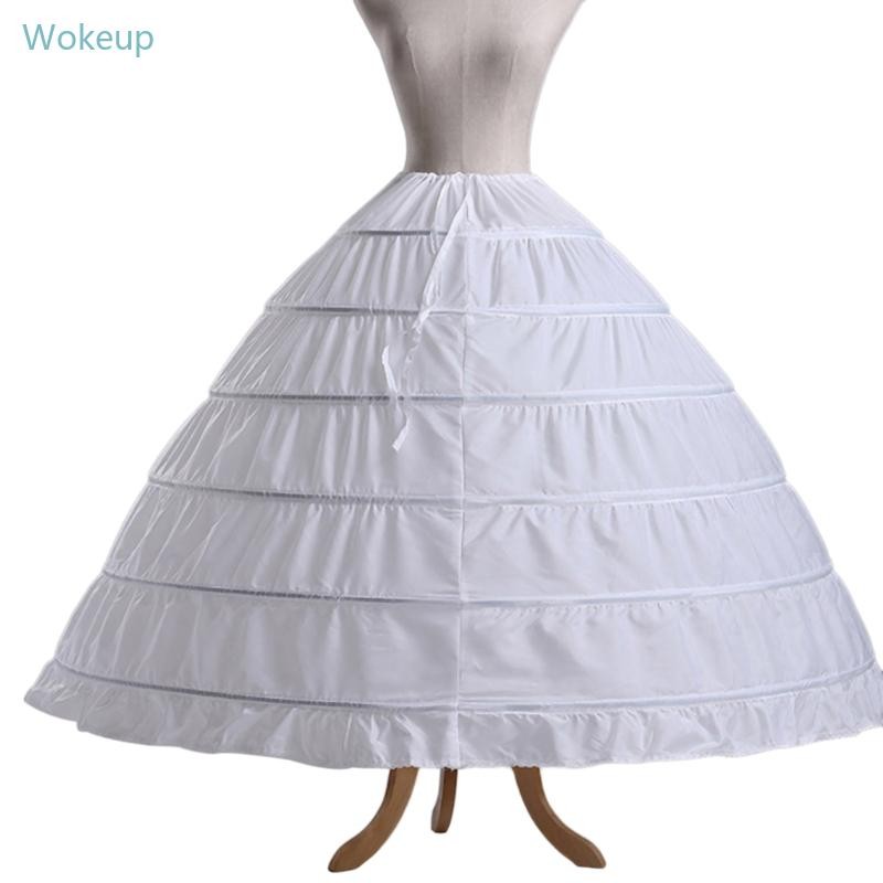 Wake 6 Hoops Petticoats Bustle Gown ชุดแต่งงาน Underkirt เจ้าสาว Crinolines