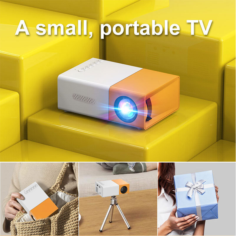 YG300 Projector มือถือรองรับกลางแจ้งแบบพกพาขนาดเล็กโปรเจคเตอร์หน้าจอเดียวกัน--*&