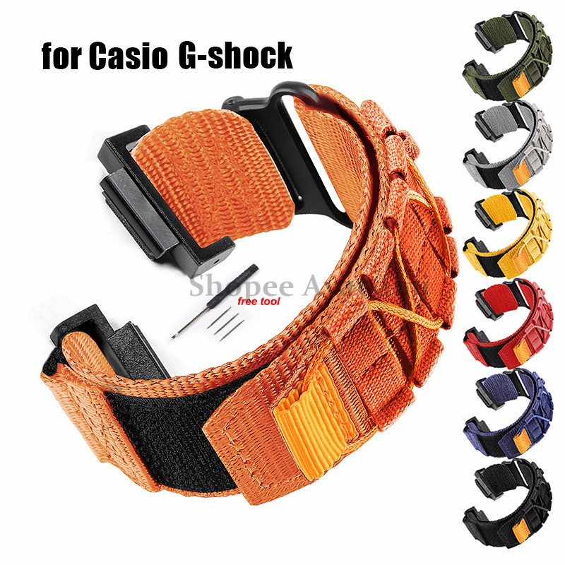 สายรัดผ้าใบไนลอนขนาด 16 มม. สําหรับ Casio Sport Loop สายนาฬิกาสําหรับ DW-5600/610 GA2100 สร้อยข้อมือผู้หญิงผู้ชายสายรัดข้อมือ