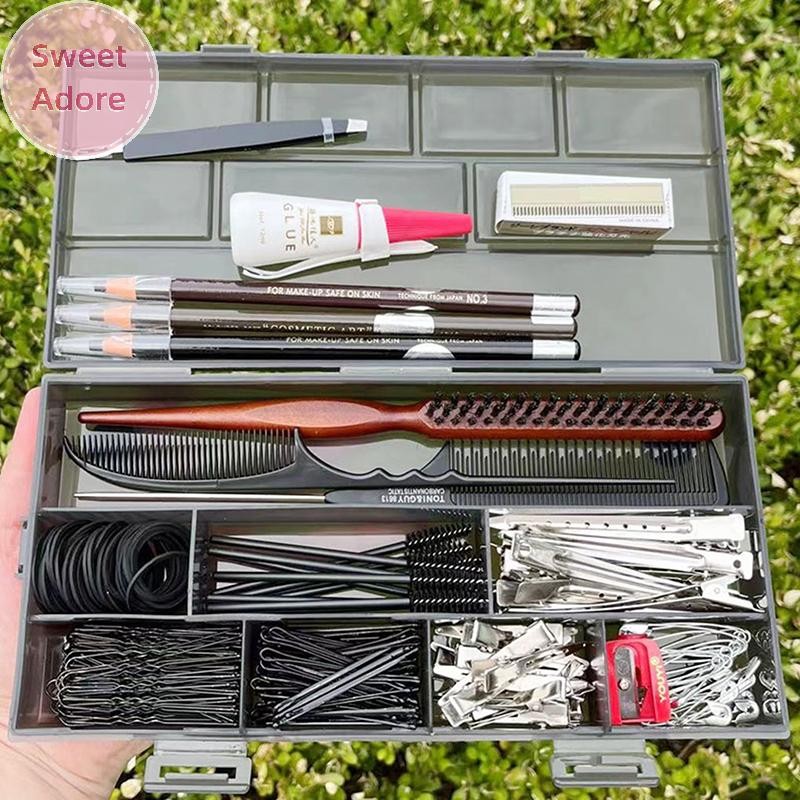 Sweetadore ตัดผมเครื่องมือกล่องเก็บคลิปผมหวีกรณี Multigrid ช่อง Organizer อุปกรณ์ทําผมคอนเทนเนอร์ TH