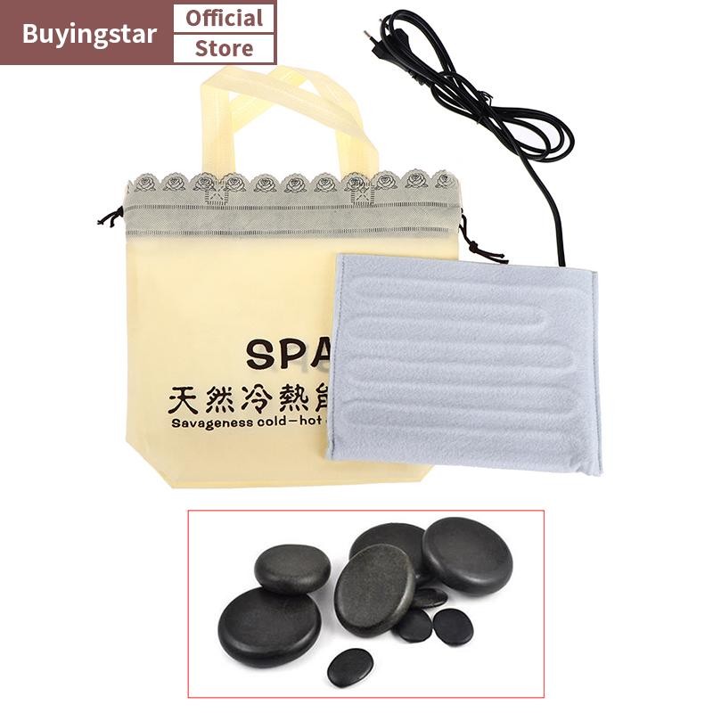 Zcx Hot Rocks นวดหินอุ่นเครื่องทําความร้อนไฟฟ้า Heag กระเป๋า Body Spa บรรเทาอาการปวด VO