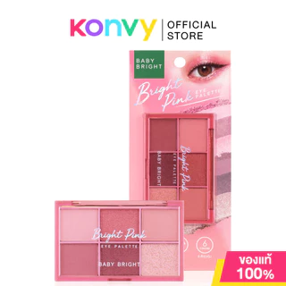 Baby Bright Eye Palette เบบี้ ไบร์ท อายพาเลท 6 เฉดสี (Bright Pink/Glowy Peach/Bronze Brown)