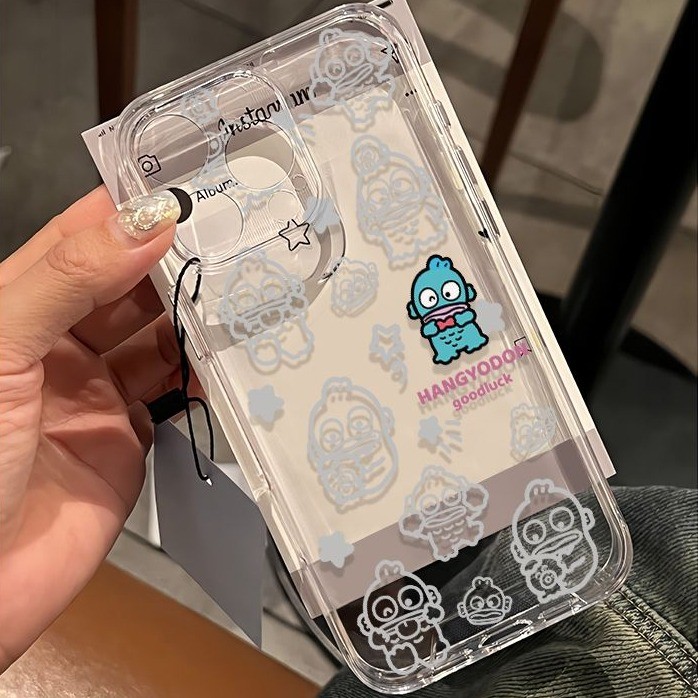 เคสไอโฟน16 15 14 13 12 11 Pro Max Case โปร่งใส line clownfish ซิลิโคน Compatible เคส iPhone X/XS, XR,7+,8Plus