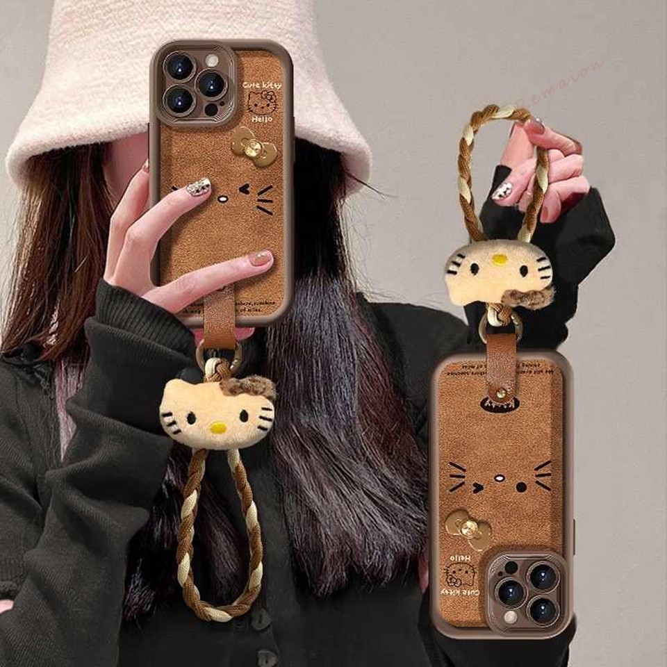 แมว KT สําหรับ iPhone 16 11 15 13 14 12 Pro MAX Plus 7 8 Plus X XR XS MAX SE 2020 15Pro เคสโทรศัพท์น่ารักซิลิโคนเหลวหรูหราเสือดาวแฟชั่น Protector ปกอ่อน