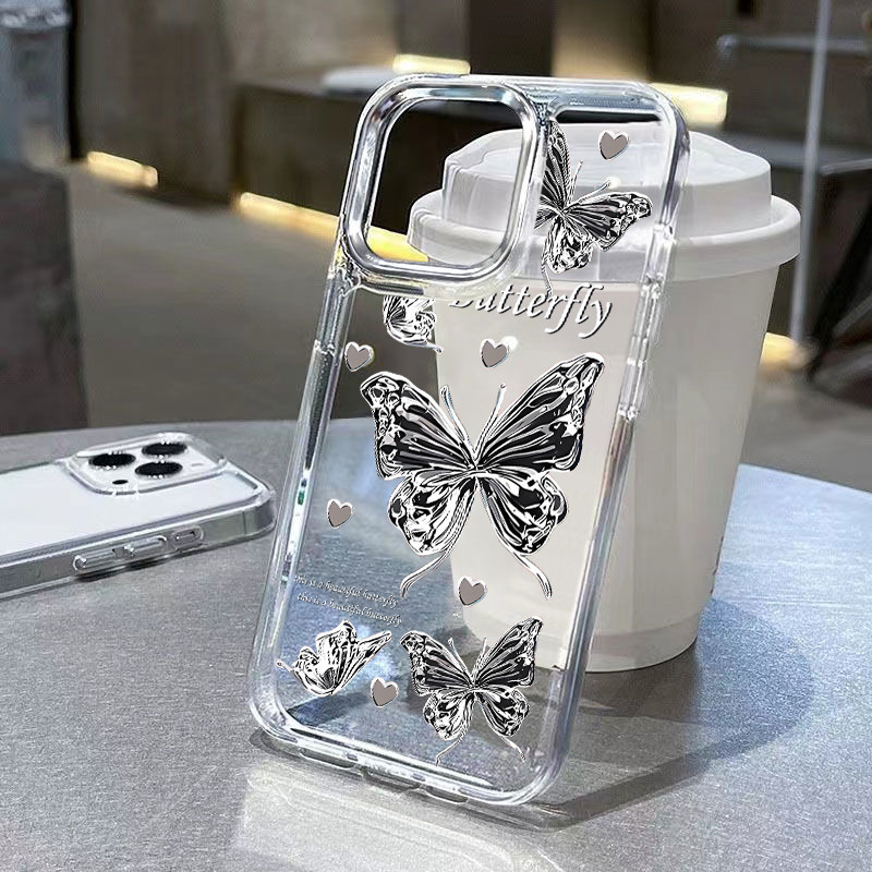 Aesthetic น่ารักหรูหราสําหรับ IPhone ปลอก 16 15 14 13 12 11 Pro Max 8 7 Plus X XR XS Soft TPU ซิลิโคนฝาครอบโทรศัพท์