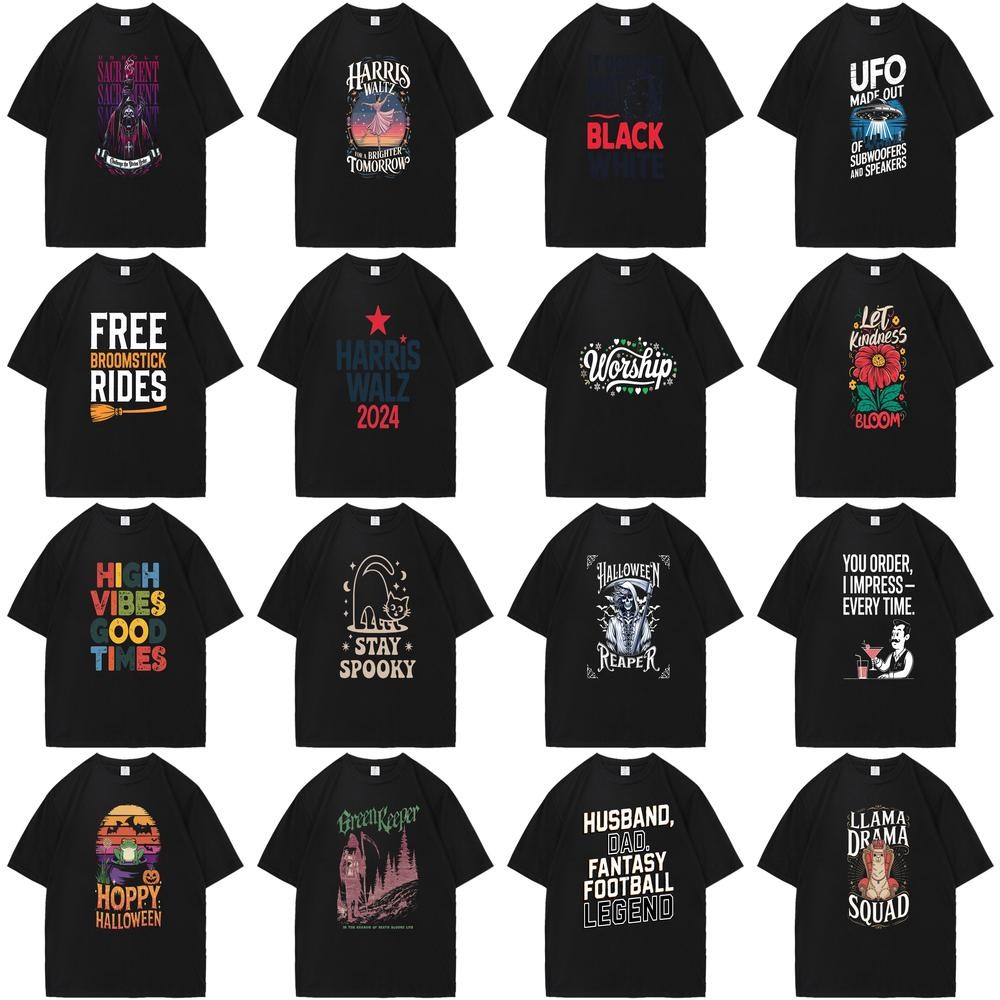 เสื้อยืดสีดำ Satanic Sigil Unholy Unsacred Unrighteous