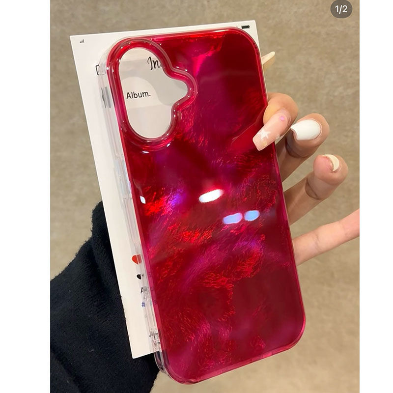 Dopamine Red เหมาะสําหรับเคสโทรศัพท์ iPhone16promax Apple 11/12/13/14/15 กันกระแทกเฉพาะหญิง C6Y2