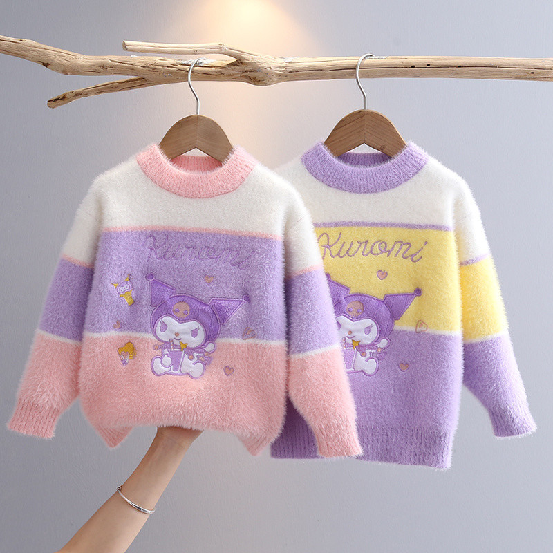 เสื้อสเวตเตอร์เด็ก Kuromi ขนแกะหนา-ขนแกะ