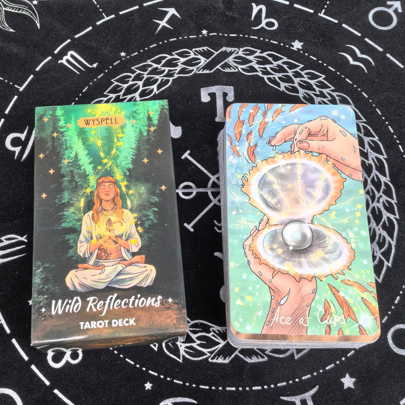 Wild Reflection Tarot Dek Wild Reflectionไพ่ทาโรต์ภาษาอังกฤษที่กําหนดเองการ์ดเกม