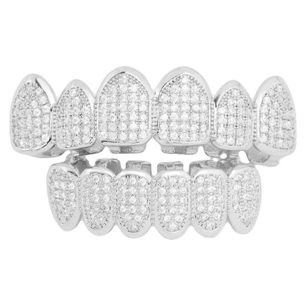 Hip Hop Braces Copper Zircon Micro-Set ทองแท้ - รูปที่ 3