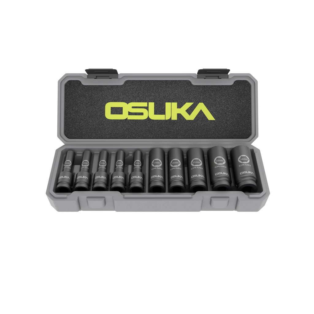(ของแท้) OSUKA x ฝ้ายการช่างชุดลูกบล็อกกระแทกยาว 1/2" 10ลูก/ชุด OSAF3211 OSUKA ลูกบล็อกosuka