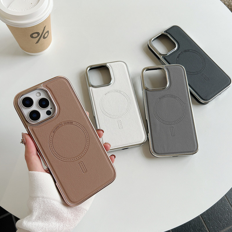 เคส iPhone 16 Pro Max/15/14/13 Series หนัง+แม่เหล็ก Premium (TPU) รุ่นที่รองรับหลายรุ่น