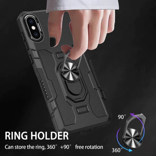 สําหรับ iphone X / Xs Max / XR กรณี Hard PC กลับ Soft TPU Edge กล้องป้องกันแหวนผู้ถือ Kickstand กันกระแทก Slim ฝาครอบบาง
