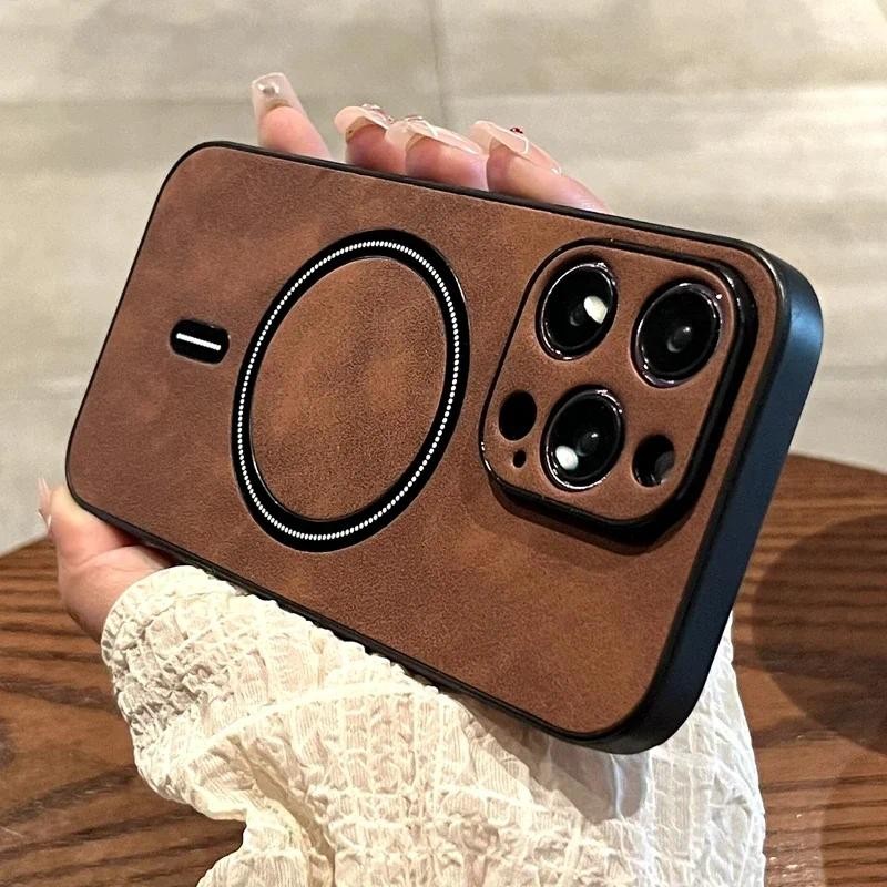 หรูหราไร้สายชาร์จแม่เหล็ก Cortex เคสโทรศัพท์สําหรับ iPhone 11 12 13 14 15 16 Pro Max Plus X Xs XR ฝาครอบกันชน